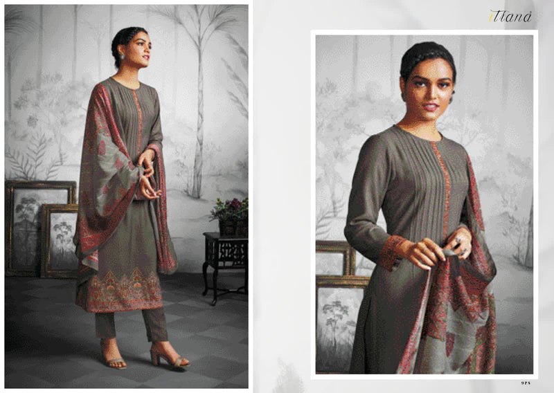 Itrana Nirvana Staple Twill Digital Print With Neck Work Pashmina Salwar Kameez