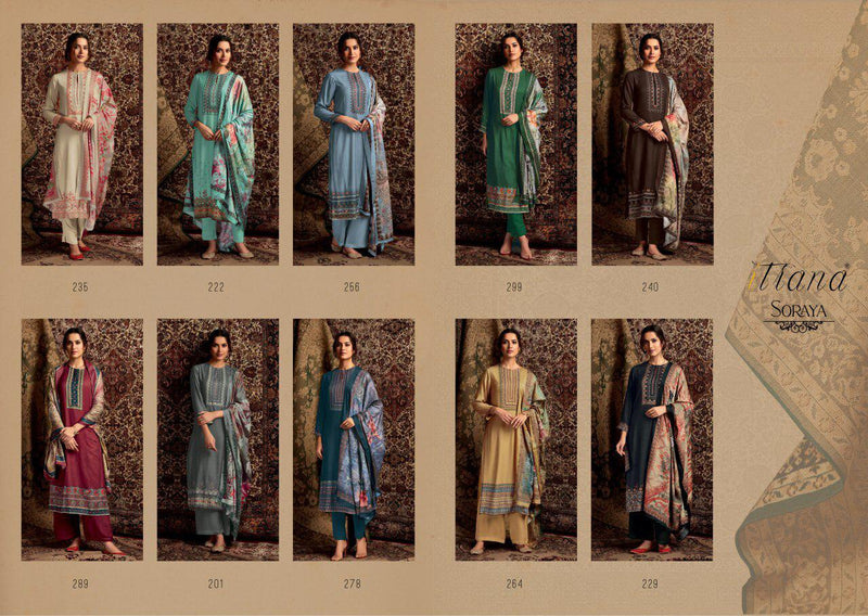Itrana Sorya Pure Pashmina Digital Print Mirror Work Maslin Shawl Salwar Kameez
