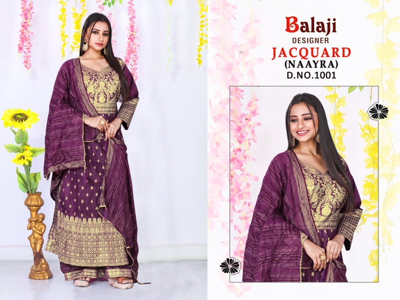 Balaji Designer Jacquard Fancy Jacquard Hand Diamond Fancy Designer Partywear Salwar Suit