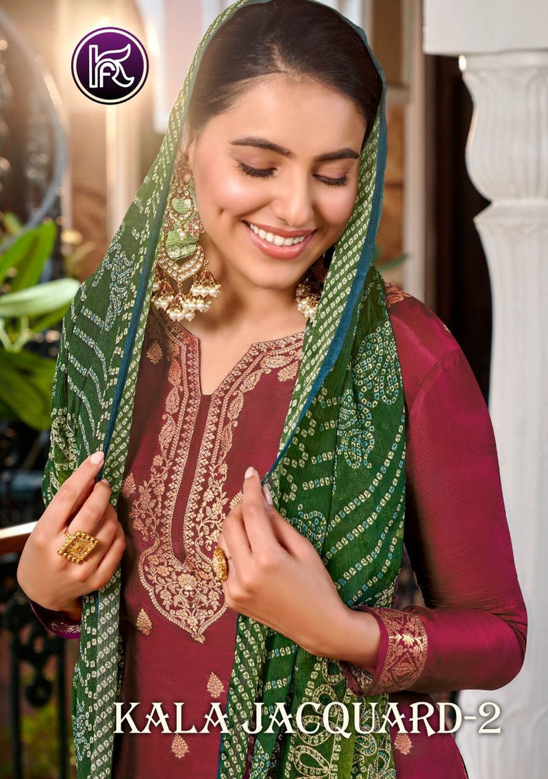 Kala Fashion Jacquard Vol 2 Silk With Beautiful Heavy Embroidery Work Stylish Designer Festive Wear Salwar Suit