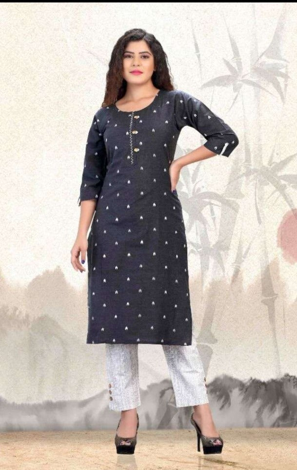 Beauty Queen Jacqueline Cotton Jacquard Stylish Casual Wear Kurtis