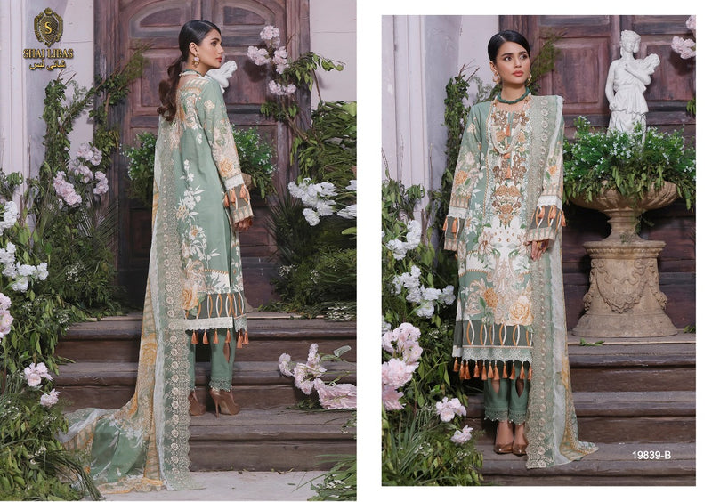 Shai Libaas Jade Luxury Lawn Collection Cambric Cotton Pakistani Style Party Wear Embroidered Salwar Suits