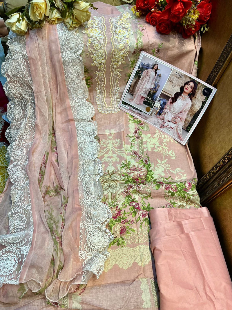 Mehboob Tex Jade Vol 1 Cotton Pakistani Style Party Wear Salwar Suits With Embroidery Patch Work