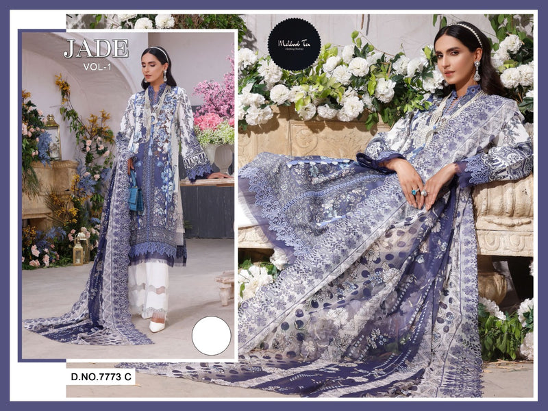 Mehboob Tex Jade Vol 1 Cotton Pakistani Style Party Wear Salwar Suits With Embroidery Patch Work