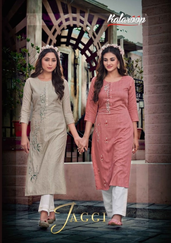 Kalaroop Kajree Fashion Jaggi Rayon With Heavy Embroidery Work Stylish Designer Festive wear Kurti