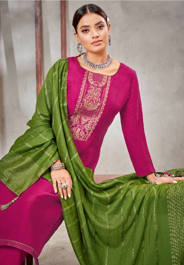 Alok Suit Jaimala Silk With Heavy Embroidery Work Stylish Designer Festive Wear Salwar Kameez