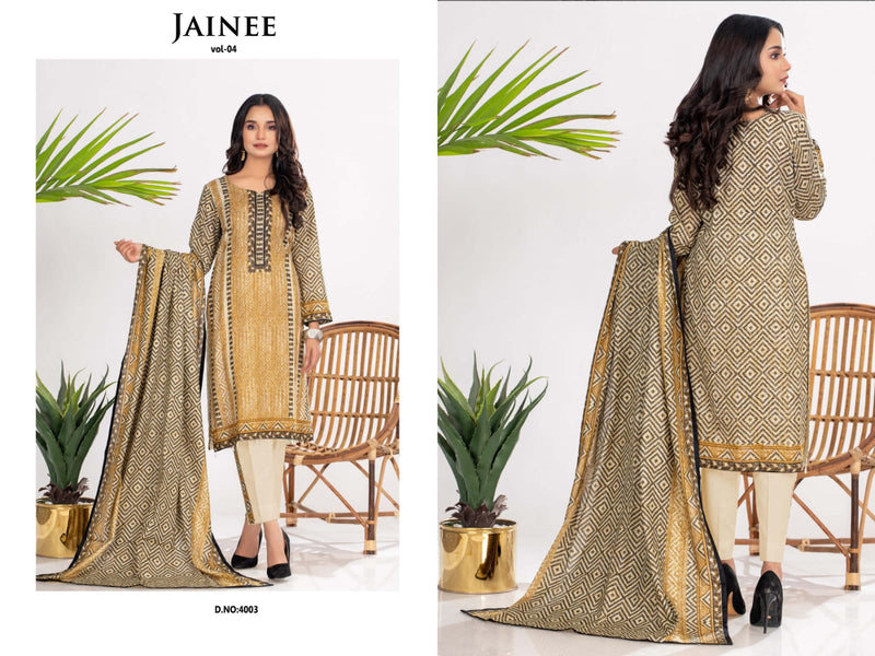 Agha Noor Jainee Vol 4 Luxury Lawn Collection Lawn Cotton Pakistani Style Printed Party Wear Salwar Kameez