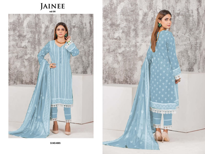 Agha Noor Jainee Vol 4 Luxury Lawn Collection Lawn Cotton Pakistani Style Printed Party Wear Salwar Kameez