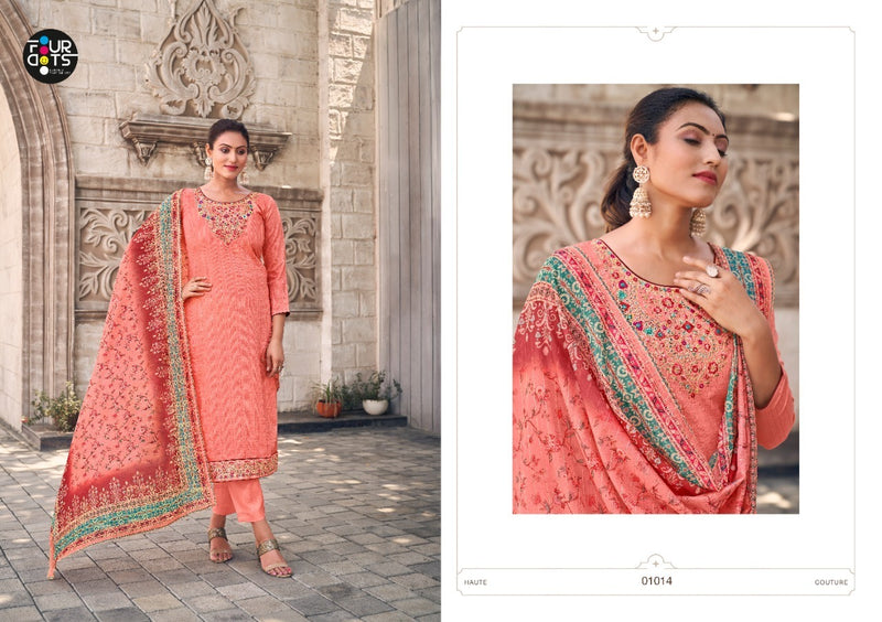 Four Dots Janki Vol 2 Parampara Silk Embroidered Party Wear Salwar Suits