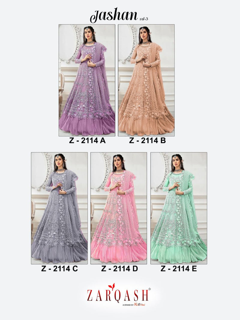 Zarqash Jashan Vol 3 Butterfly Net Designer Pakistani Style Wedding Wear Suits