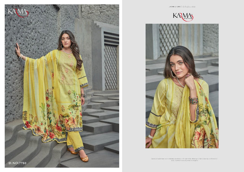 Karma Trendz Jashn E Ishq Jam Cotton Printed Pakistani Style Festive Wear Salwar Suits With Embroidery