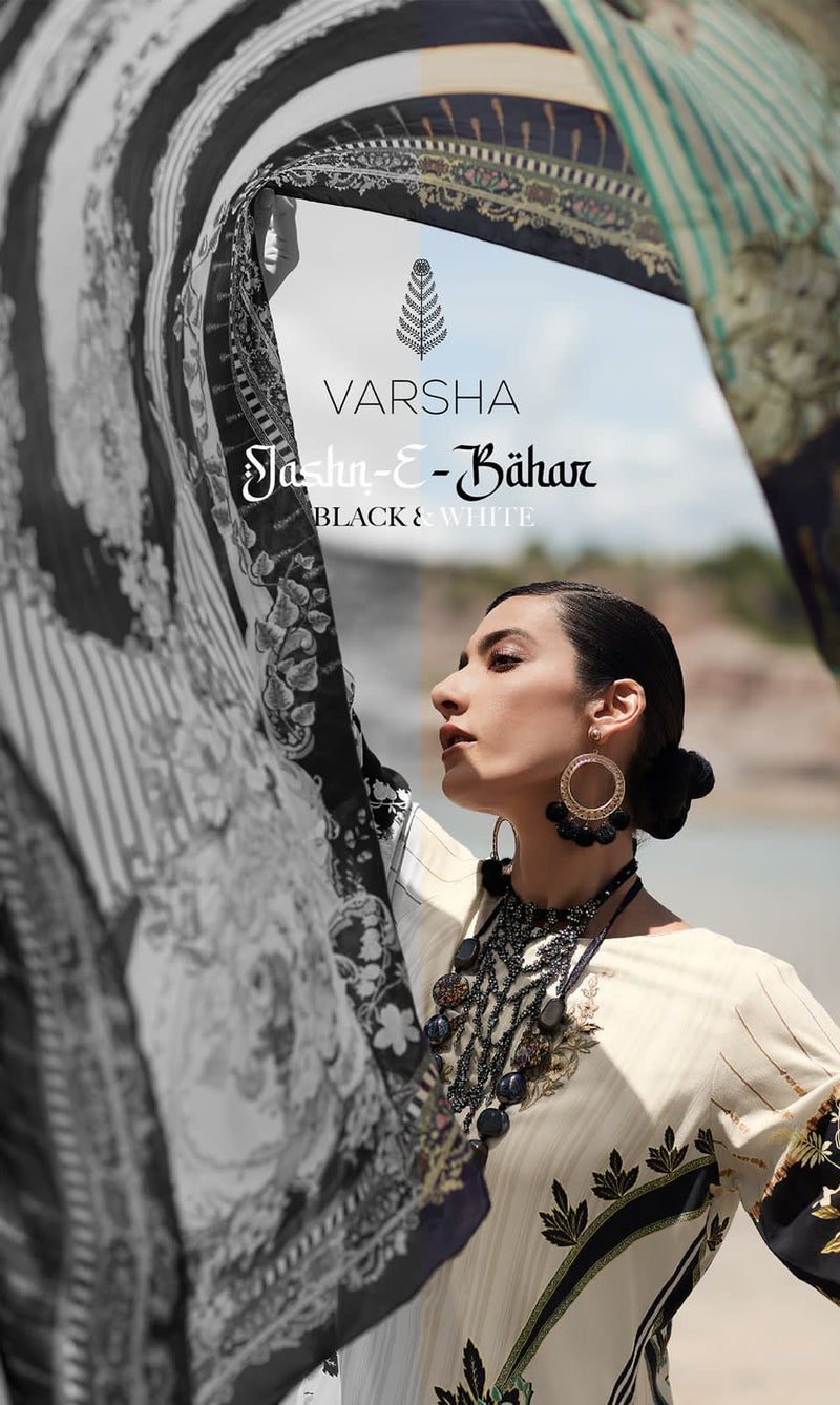 Varsha Jashne E Bahar Lawn Cotton With Embroidery Work Stylish Designer Festive Wear Salwar Kameez