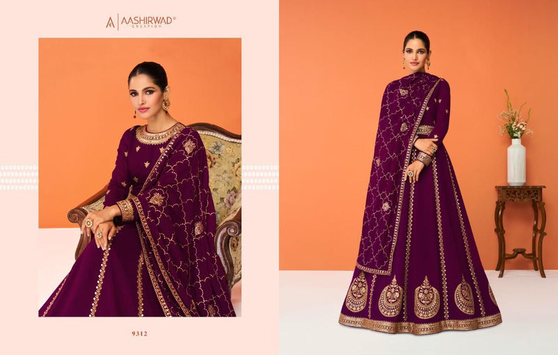 Aashirwad Creation Jasleen Georgette With Elegant Fancy Work Stylish Designer Long Gown