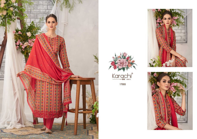 Kesar Karachi Prints Jasmine Jam Satin Digital Printed Festive Wear Salwar Suits