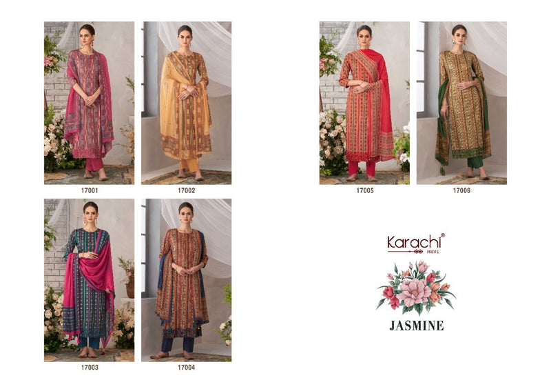 Kesar Karachi Prints Jasmine Jam Satin Digital Printed Festive Wear Salwar Suits