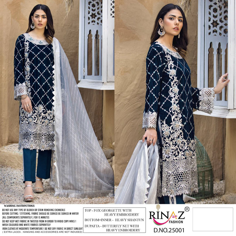 Rinaz Fashion Jazmin Vol 19 Fox Georgette Designer Pakistani Style Wedding Wear Salwar Kameez