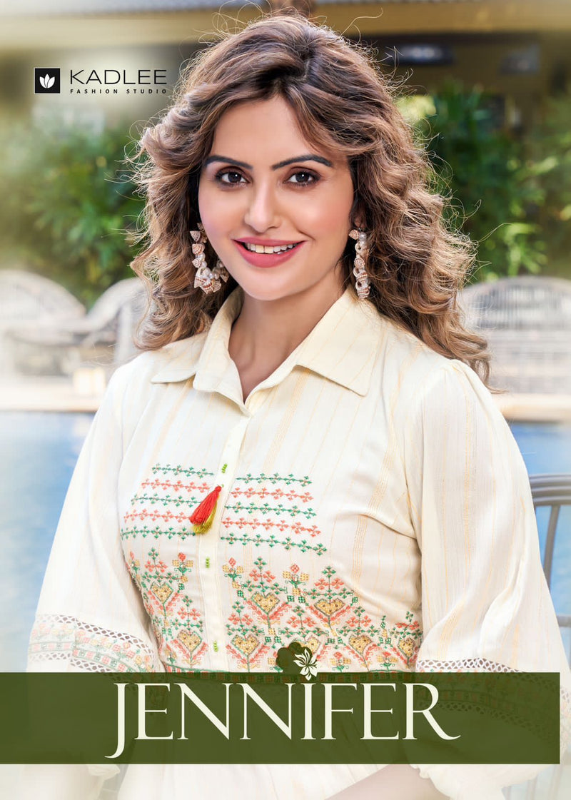 Kadlee Fashion Jennifer Rayon With Beautiful & Attractive Look Stylish Designer Fancy Kurti