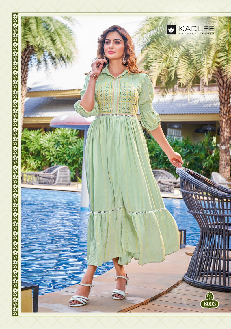 Kadlee Fashion Jennifer Rayon With Beautiful & Attractive Look Stylish Designer Fancy Kurti
