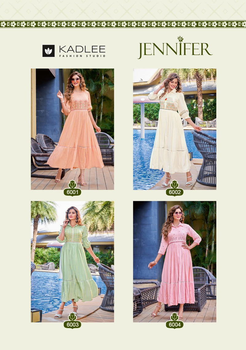 Kadlee Fashion Jennifer Rayon With Beautiful & Attractive Look Stylish Designer Fancy Kurti