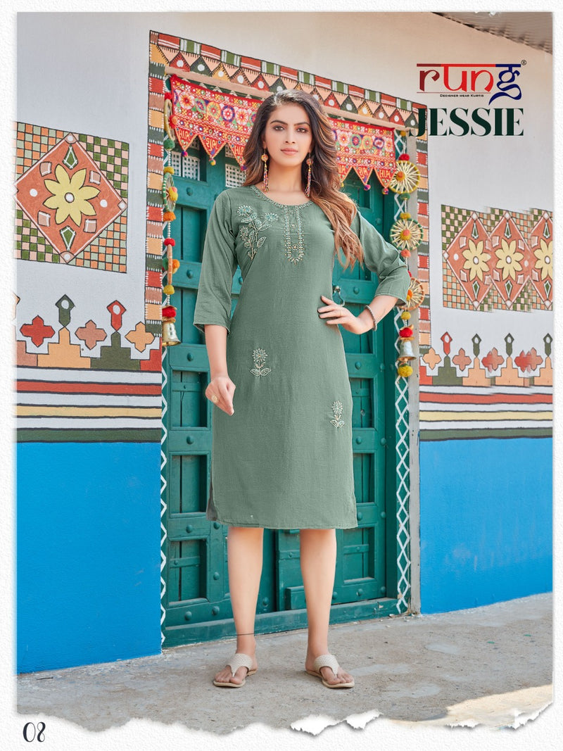 Rung Jessie Chinon Silk Designer Festive Wear Kurtis