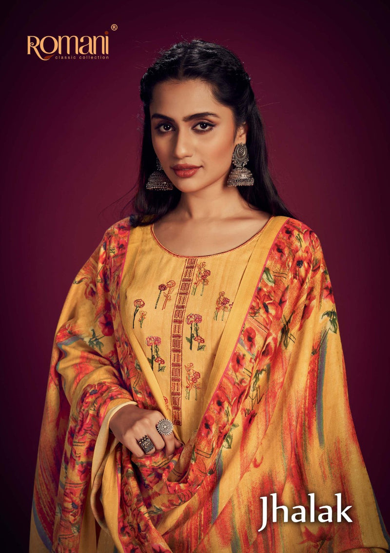 Romani Jhalak Pashmina Printed Work Stylish Designer Festive Wear Salwar Kameez