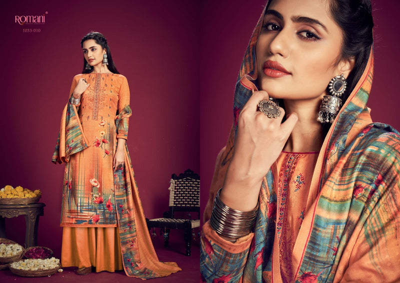 Romani Jhalak Pashmina Printed Work Stylish Designer Festive Wear Salwar Kameez