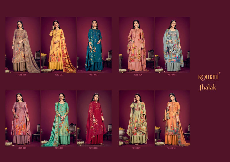 Romani Jhalak Pashmina Printed Work Stylish Designer Festive Wear Salwar Kameez