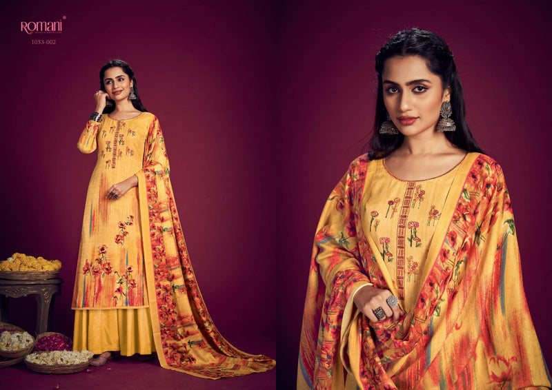 Romani Jhalak Pashmina Printed Work Stylish Designer Festive Wear Salwar Kameez