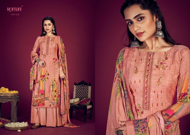Romani Jhalak Pashmina Printed Work Stylish Designer Festive Wear Salwar Kameez