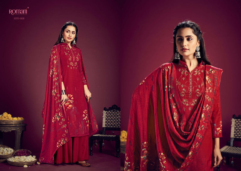 Romani Jhalak Pashmina Printed Work Stylish Designer Festive Wear Salwar Kameez