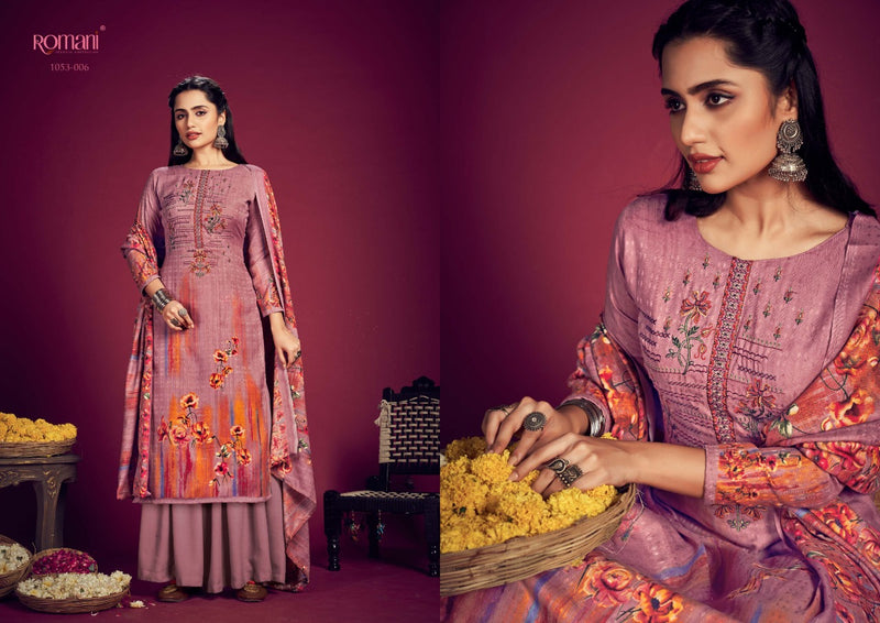 Romani Jhalak Pashmina Printed Work Stylish Designer Festive Wear Salwar Kameez