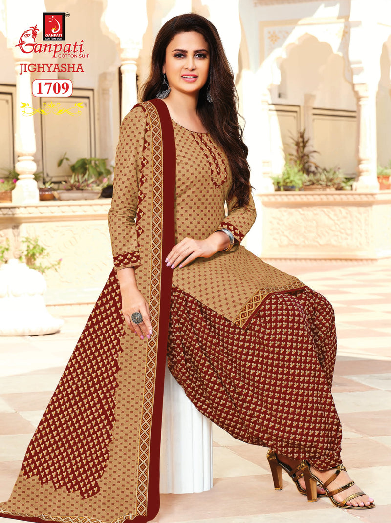 Ganpati Jighyasha Vol 17 Pure Cotton With Printed Work Stylish Designer Casual Wear Salwar Suit