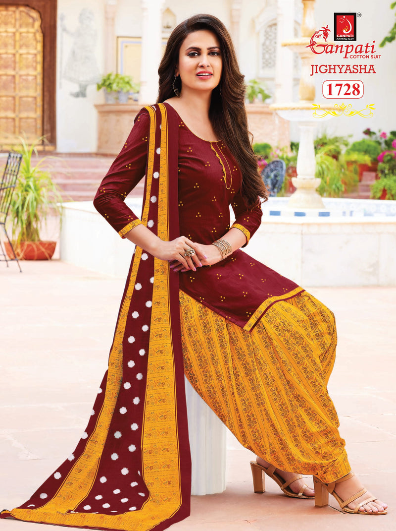 Ganpati Jighyasha Vol 17 Pure Cotton With Printed Work Stylish Designer Casual Wear Salwar Suit