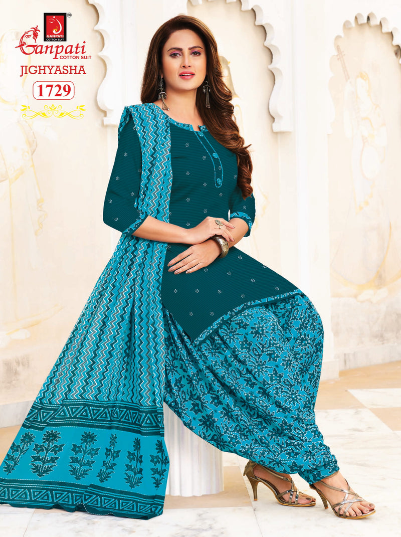 Ganpati Jighyasha Vol 17 Pure Cotton With Printed Work Stylish Designer Casual Wear Salwar Suit