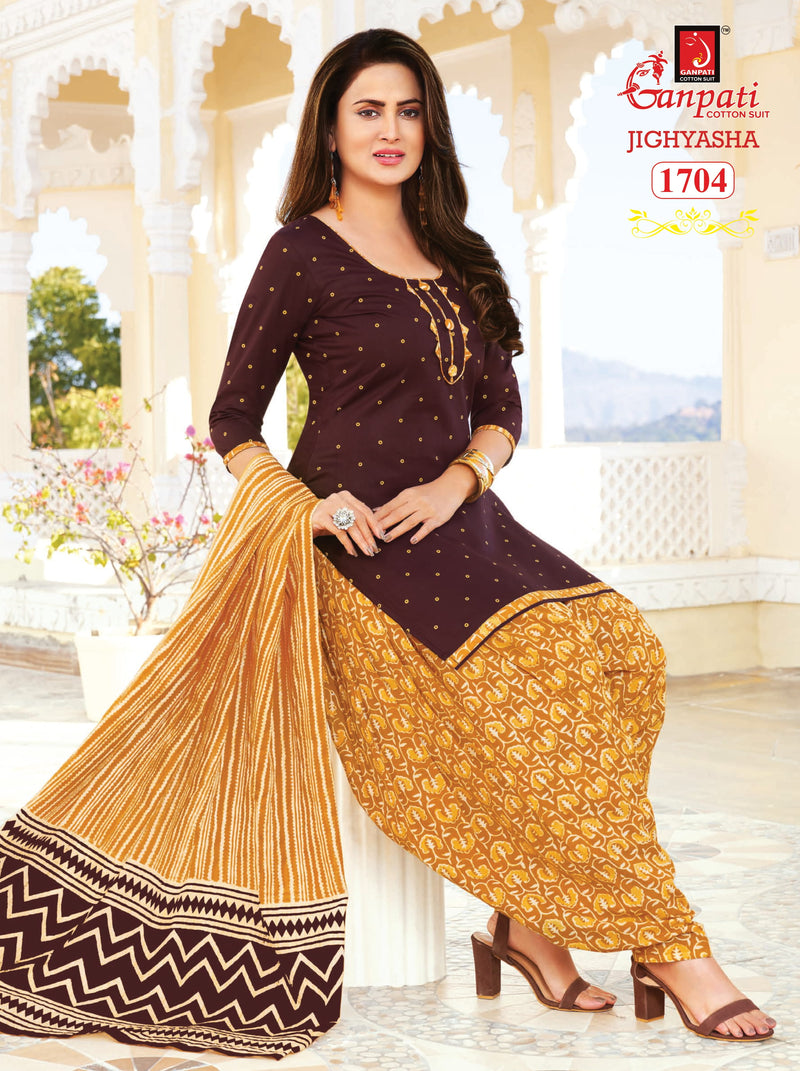 Ganpati Jighyasha Vol 17 Pure Cotton With Printed Work Stylish Designer Casual Wear Salwar Suit