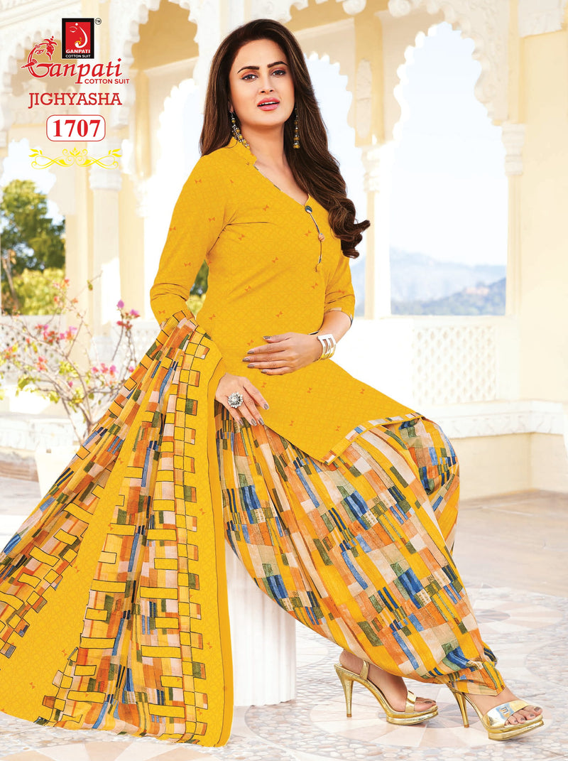Ganpati Jighyasha Vol 17 Pure Cotton With Printed Work Stylish Designer Casual Wear Salwar Suit