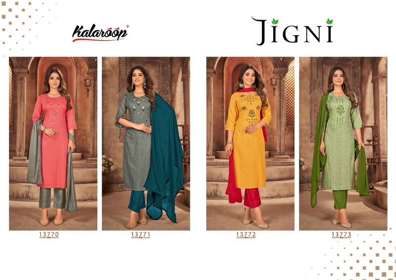 Kalaroop Kajree Fashion Jigni Rayon Hand Stone Embroidery Work Fancy Designer Kurti