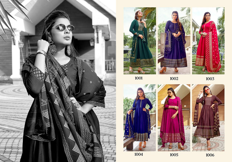 Jinesh Nx Akansha Rayon Foil Print Stylish Designer Kurti Wear