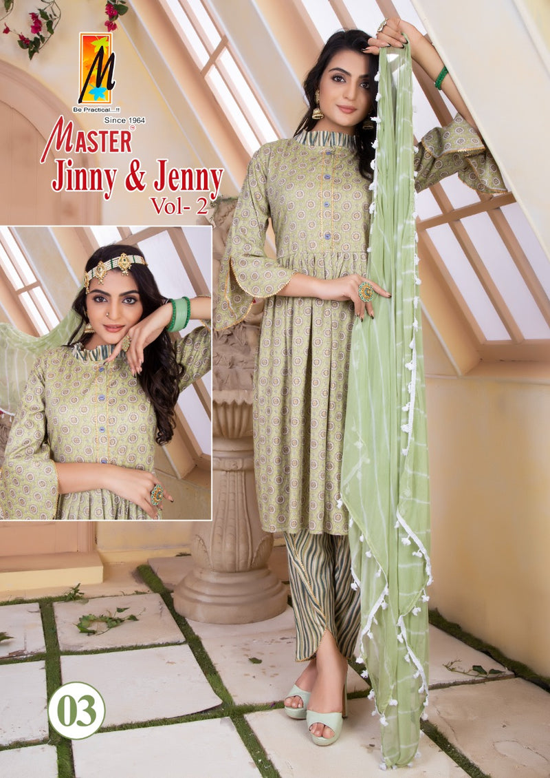 Master Jinny Jenny Vol 2 Rayon With Heavy Embroidery Work Stylish Designer Casual Look Kurti