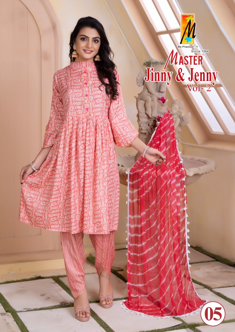 Master Jinny Jenny Vol 2 Rayon With Heavy Embroidery Work Stylish Designer Casual Look Kurti