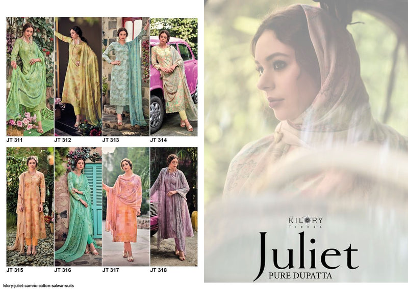 Kilory Trends Juliet Cambric Cotton Printed Festive Wear Salwar Suits With Embroidery Work & Digital Print