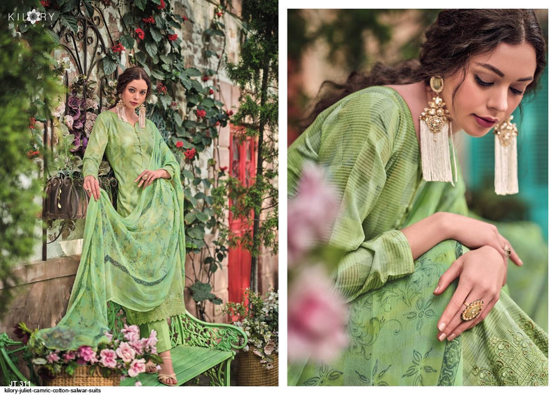 Kilory Trends Juliet Cambric Cotton Printed Festive Wear Salwar Suits With Embroidery Work & Digital Print