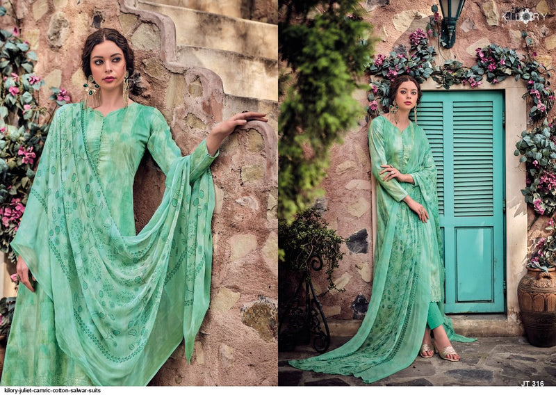 Kilory Trends Juliet Cambric Cotton Printed Festive Wear Salwar Suits With Embroidery Work & Digital Print