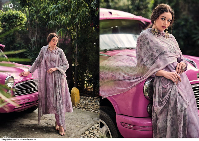 Kilory Trends Juliet Cambric Cotton Printed Festive Wear Salwar Suits With Embroidery Work & Digital Print