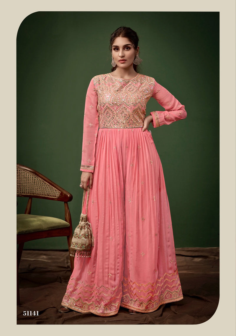 Fiona Jump Dno 51141 To 51144 Georgette With Heavy Embroidery Work Stylish Designer Party wear Kurti