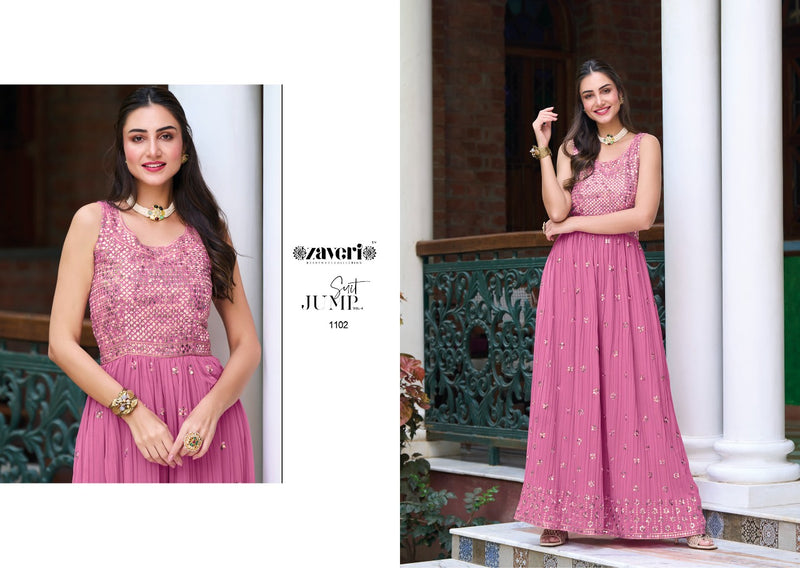 Zaveri Women Jumpsuit Vol 4 Georgette With Beautiful Work Stylish Designer Fancy Long Kurti
