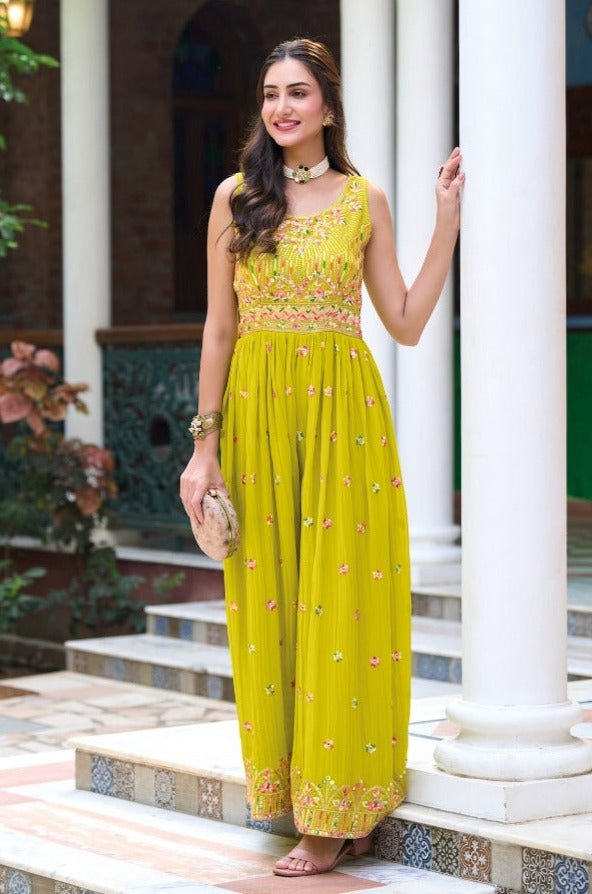 Zaveri Women Jumpsuit Vol 4 Georgette With Beautiful Work Stylish Designer Fancy Long Kurti
