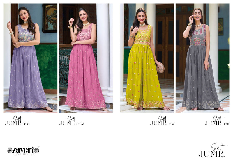 Zaveri Women Jumpsuit Vol 4 Georgette With Beautiful Work Stylish Designer Fancy Long Kurti