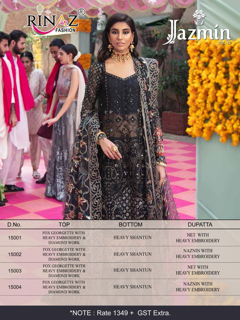 Rinaz  Jazmin Vol 18 Fox Georgtte Party Wear Salwar Suit