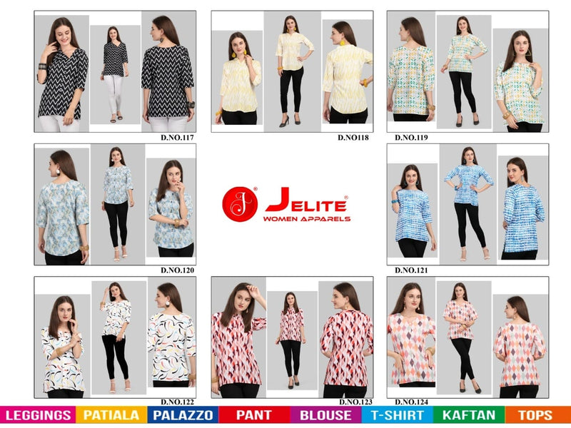 Jelite Tulip  Vol 4 Digital Poly Crepe Fancy Readymade Crepe Tops